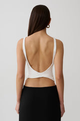 Yura Backless Twist Top - White