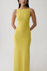 Yura Backless Twist Maxi Dress - Orchard Moss