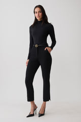Annabel Long Sleeve High Neck Bodysuit - Black