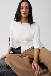 Sila Modal Batwing Short Sleeve Top - White