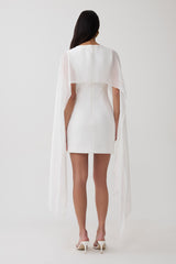 Triana Chiffon Overlay Mini Dress - White