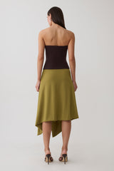 Sault Hankie Midi Skirt with Hardware - Martini Olive
