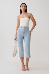 Mary Denim Capris - Light Blue