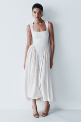 Sharon Scuba Jersey Midi Dress - Ivory