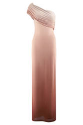 Cassandra Off Shoulder Slinky Maxi Dress - Neutral Ombre