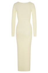 Culver Draped Twist Knit Midi Dress - Cream