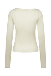 Culver Draped Twist Knit Top - Cream