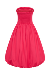 Dulce Puff Midi Dress - Raspberry