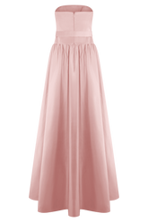Florence Strapless Belted Maxi Dress - Baby Pink