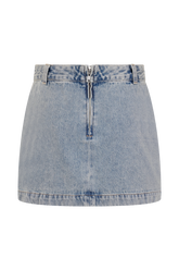 Alessia Embroidered Denim Mini Skirt - Light Vintage