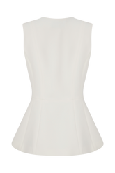 Angelie Suiting Vest Top - Ivory
