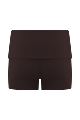 Birdie Fold Over Shorts - Chocolate