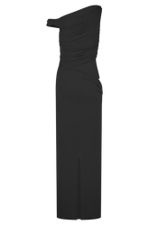 Callen One Shoulder Slinky Maxi Dress - Black