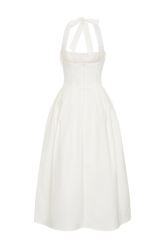 Candy Halter Midi Dress - White