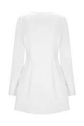 Carina Peplum Cotton Shirt Dress - White