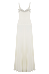 Catherine Crochet Pearl Maxi Dress - White