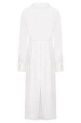 Cecilie Cut Out Shirt Midi Dress - White