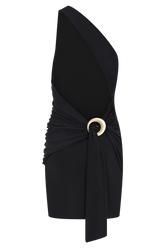 Claudette Slinky Mini Dress With Hardware - Black