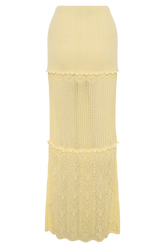 Coleene Pointelle Knit Maxi Skirt - Lemon