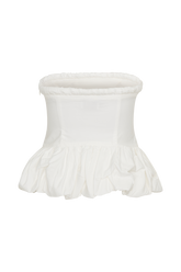 Cora Ruched Strapless Top - White