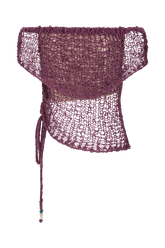 Cordelia Off Shoulder Knit Top - Mauve