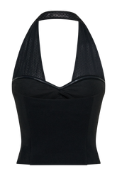 Cressida Crepe Halter Top - Black