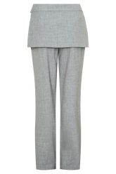 Daisy Wrap Skirt Straight Leg Pants - Charcoal Marle