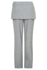Daisy Wrap Skirt Straight Leg Pants - Charcoal Marle
