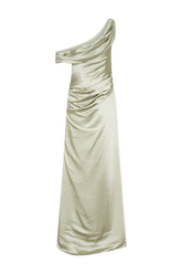 Dalia Off Shoulder Satin Maxi Dress - Sage