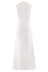 Dante Ruched Linen Midi Dress - White