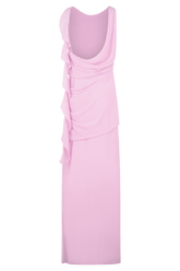 Daria Draped Chiffon Maxi Dress - Light Lilac