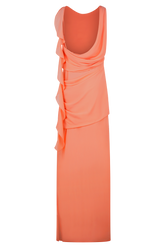 Daria Draped Chiffon Maxi Dress - Pastel Nectarine