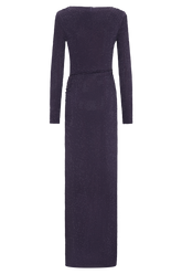 Deanna Long Sleeve Diamante Maxi Dress - Purple