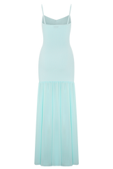 Deanne Bandage And Chiffon Knit Maxi Dress - Blue