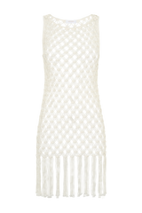 Devlin Macrame Tassel Mini Dress - Ivory