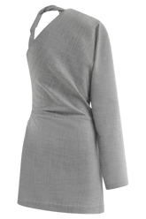 Dorian Twist Shoulder Mini Dress - Charcoal Marle