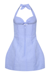 Ella Bow Detail Halter Mini Dress - Periwinkle Blue