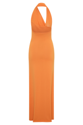 Elma Halter Knit Maxi Dress - Orange