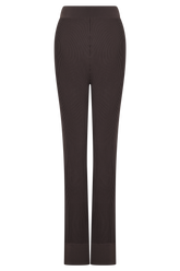 Elodie Ribbed Knit Pants - Chocolate