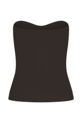Elodie Strapless Cupped Knit Top - Chocolate