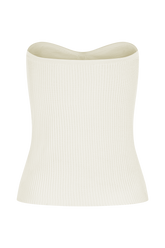 Elodie Strapless Cupped Knit Top - Ivory