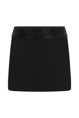 Emilia Beaded Waistband Mini Skirt - Black