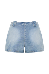 Erin Mid Rise Denim Shorts - Washed Light Blue