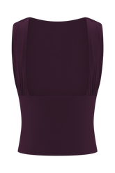 Erina Slinky Open Back Top - Aubergine