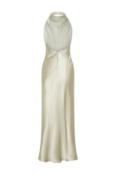 Esther Iridescent Satin Cowl Maxi Dress - Sage