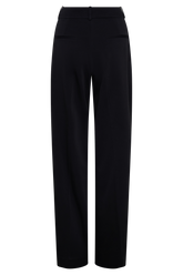 Fatima Satin Straight Leg Pant - Black