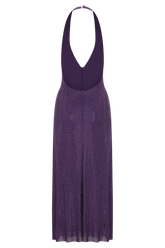 Genie Diamante Halter Midi Dress - Purple