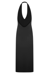 Genie Slinky Halter Midi Dress - Black