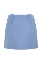 Gina Suiting Mini Skirt - Ocean Blue
