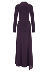 Grayson Knit Chiffon Maxi Dress - Plum